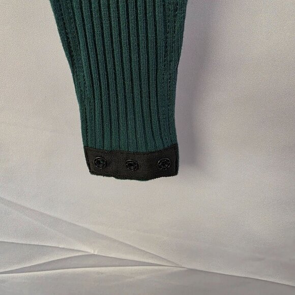 Makers Of Dreams Ribbed Long Sleeve Bodysuit Size L Hunter Green - Picture 6 of 10